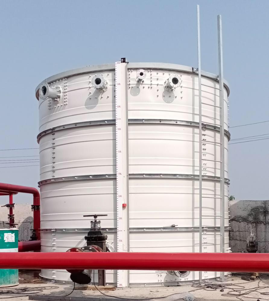 Glass fused to steel tank installation view 8