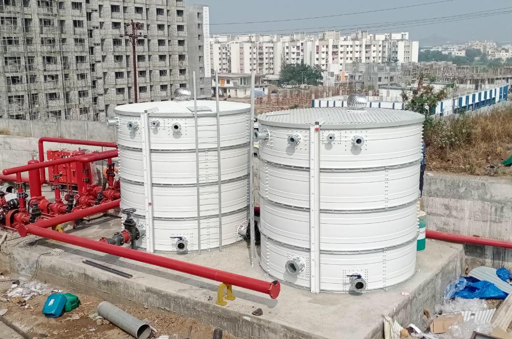Glass fused to steel tank installation view 7